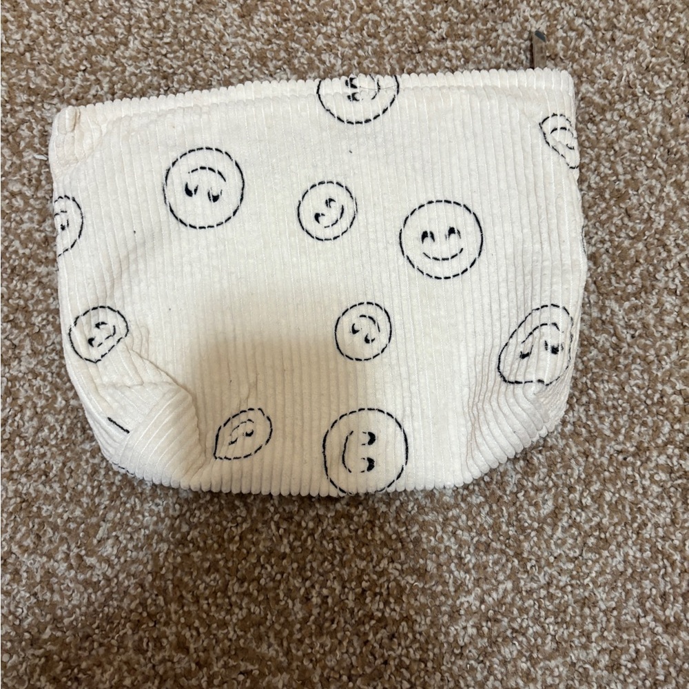 Smiley Face Corduroy Pouch